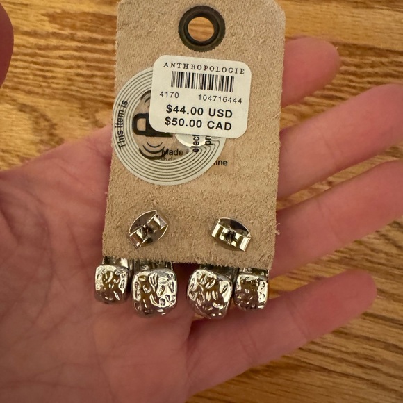NWT - Anthropologie Textured Huggie Hoops - Picture 4 of 4